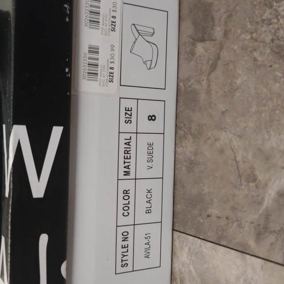 Black suede chunky heel - Picture 3 of 7